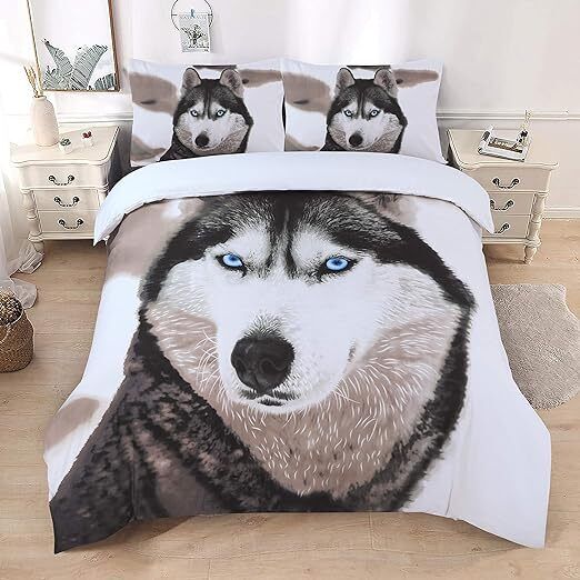 Wolf PRINTED DUVET COVER SET EGYPTIAN COTTON QUILT BEDDING SETS ALL SIZES