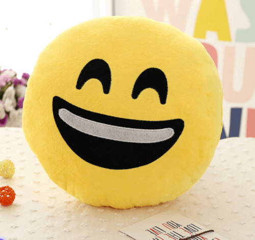 Plush Cushion Soft Stuffed Emoji Smile Happy Tears of Joy Flirt