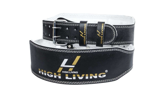 HIGHLIVING Leather Weight Lifting Belt Gym Strap for Back Support and fitness