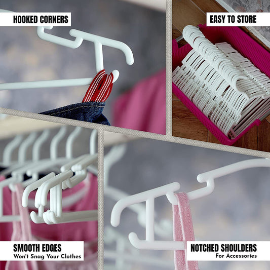 Baby Hangers for Clothes Sturdy Tubular-Space Saving Plastic Kids Pack of 18-36