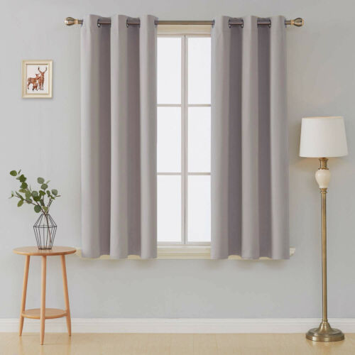 Thermal Thick Blackout Eyelet Ring Curtain - Blackout Curtains Silver