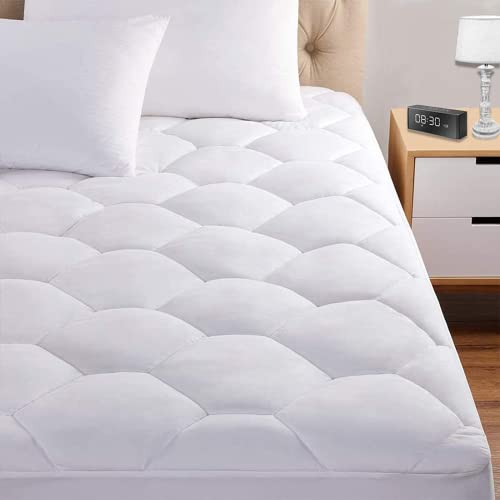 Quilted Mattress Protector, Triple Filled Mattress Topper 40 cm