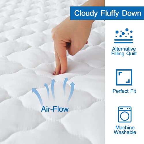 Quilted Mattress Protector, Triple Filled Mattress Topper 40 cm