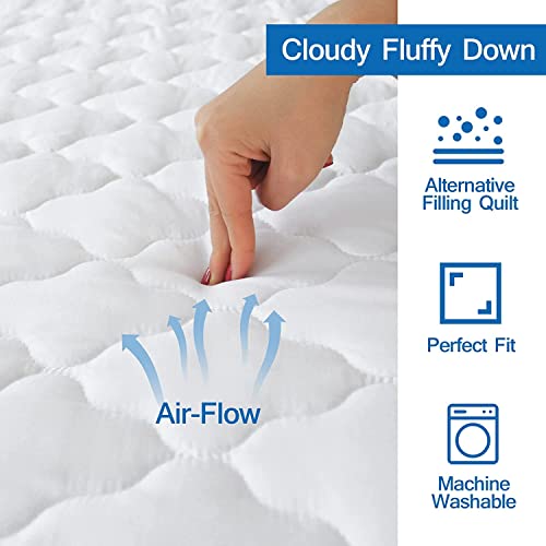 Quilted Mattress Protector, Triple Filled Mattress Topper 40 cm