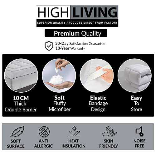 Highliving Microfiber Mattress Topper Heavy Fill 4-Inch